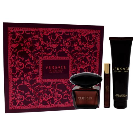 versace crystal noir gift set|versace crystal noir perfume boots.